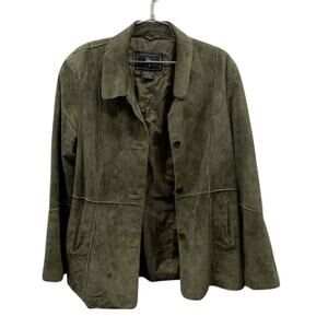 Vintage Real Suede Olive Jacket XL | Brandon Thomas | Fall Cottagecore